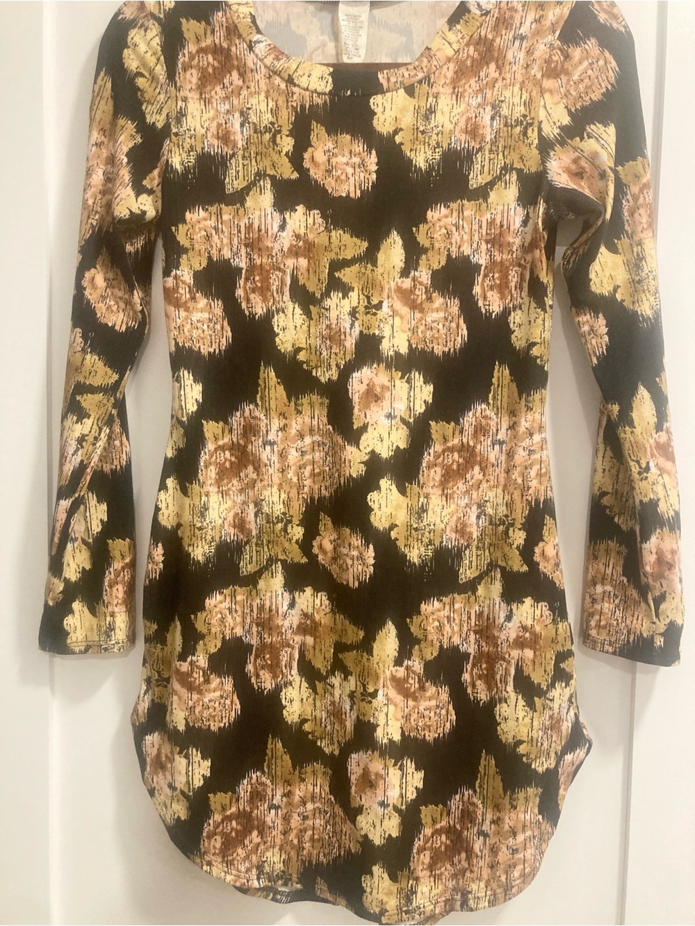 UK2LA Abstract Floral Stretch Fitted Tunic Top or Mini Dress